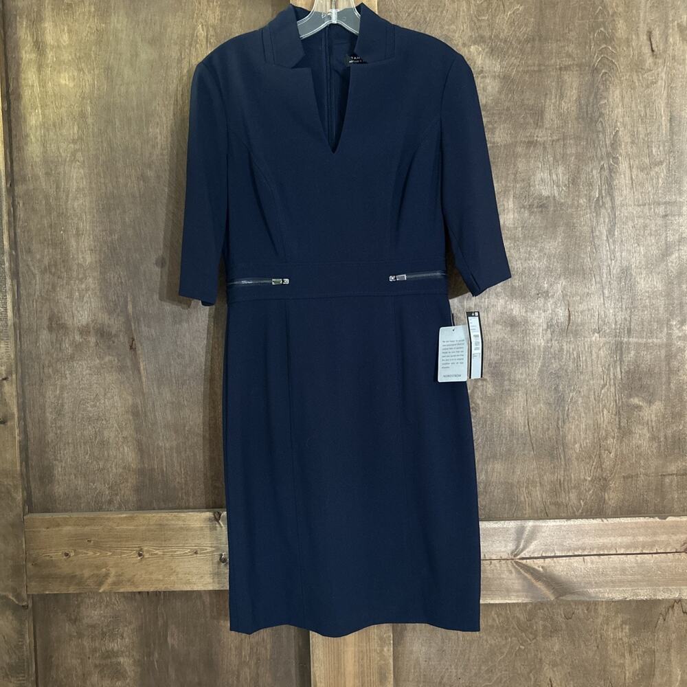 Tahari Arthur S. Levine Women's Navy Blue Dress Size 4 NWT